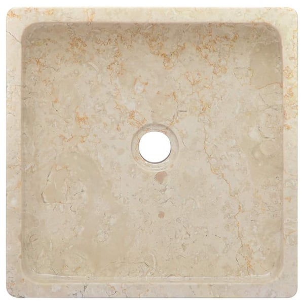 vidaXL håndvask 40x40x10 cm marmor cremefarvet