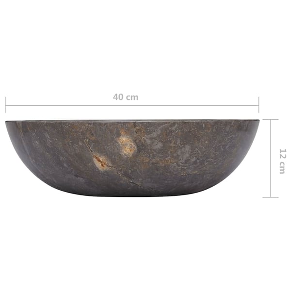 vidaXL Vask Ø40x12 cm marmor grå