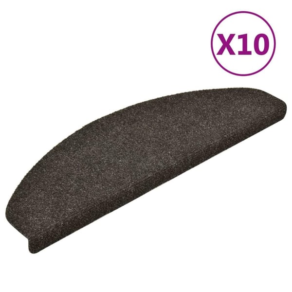 vidaXL selvklæbende trappemåtter 10 stk. 65x21x4 cm tuftet antracitgrå