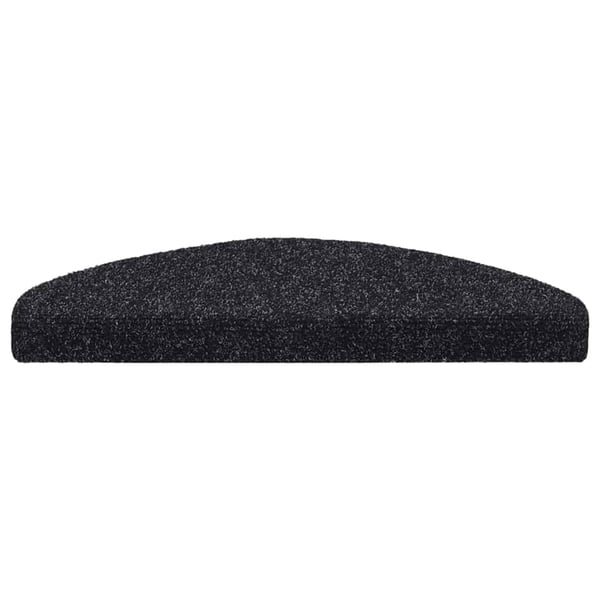 vidaXL Trappematter selvklebende 5 stk 65x21x4 cm svart halvrund stor