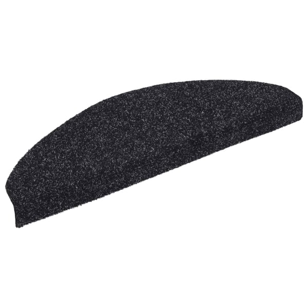 vidaXL Trappematter selvklebende 5 stk 65x21x4 cm svart halvrund stor