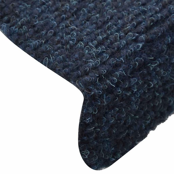 vidaXL Trappematter selvklebende 10 stk 65x21x4 cm marineblå halvrund store
