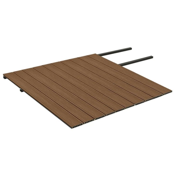 vidaXL terrassebrædder med tilbehør WPC 20 m² 2,2 m brun og grå