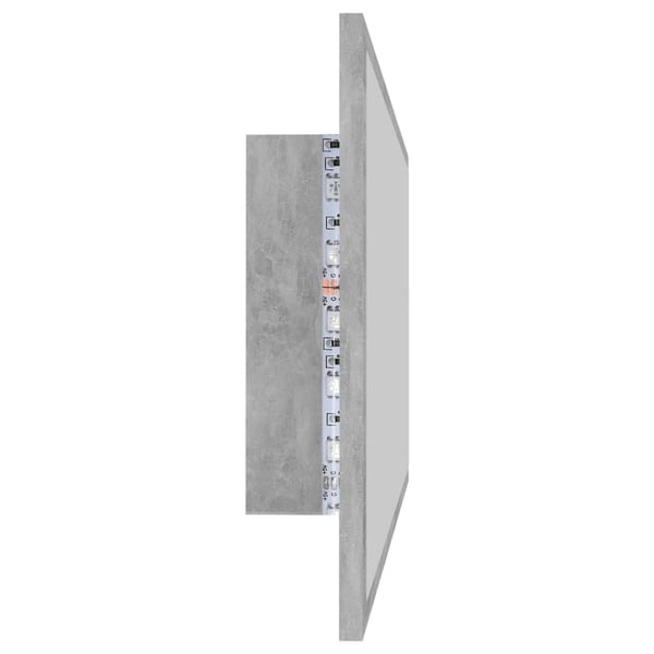 vidaXL LED-badespeil betonggrå 90x8,5x37 cm akryl