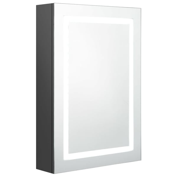 vidaXL LED-speilskap til bad grå 50x13x70 cm