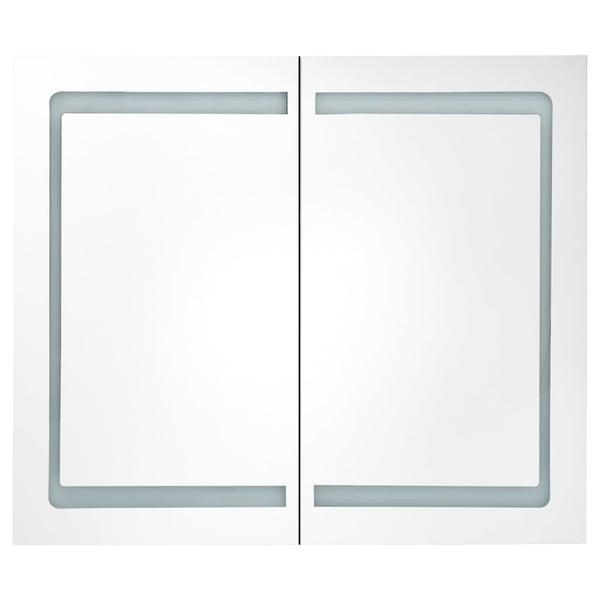 vidaXL LED-speilskap til bad eik 80x12x68 cm