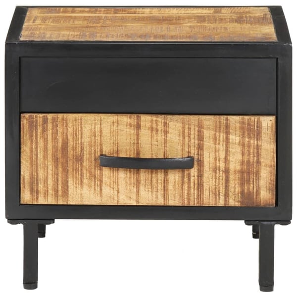 vidaXL Nattbord 40x40x35 cm grovt mangotre