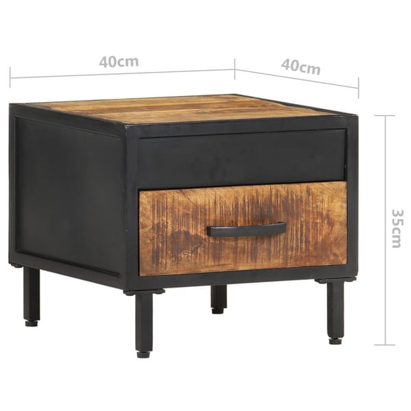 vidaXL Nattbord 40x40x35 cm grovt mangotre