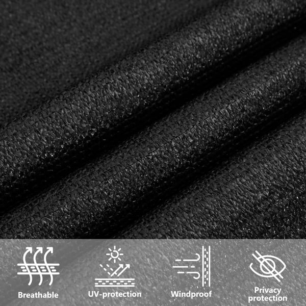vidaXL Solseil 160 g/m² svart 3x3 m HDPE