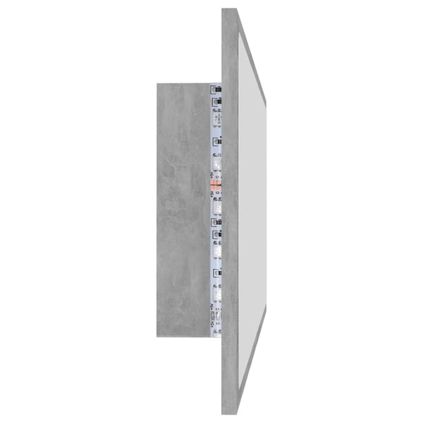 vidaXL LED-badespeil betonggrå 100x8,5x37 cm akryl