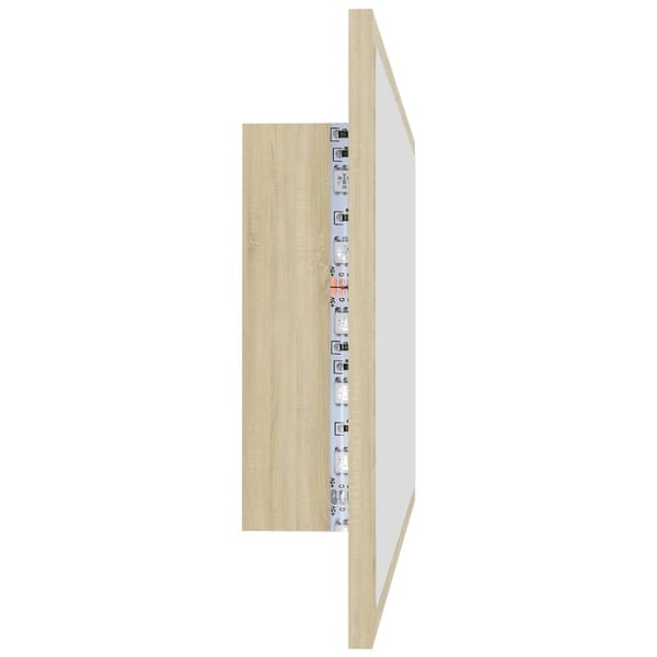 vidaXL LED-badespeil sonoma eik 80x8,5x37 cm akryl