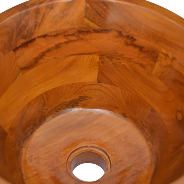 vidaXL Vask heltre teak Φ40x20 cm