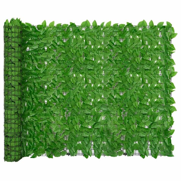 vidaXL Balkongskjerm med grønne blader 400x150 cm