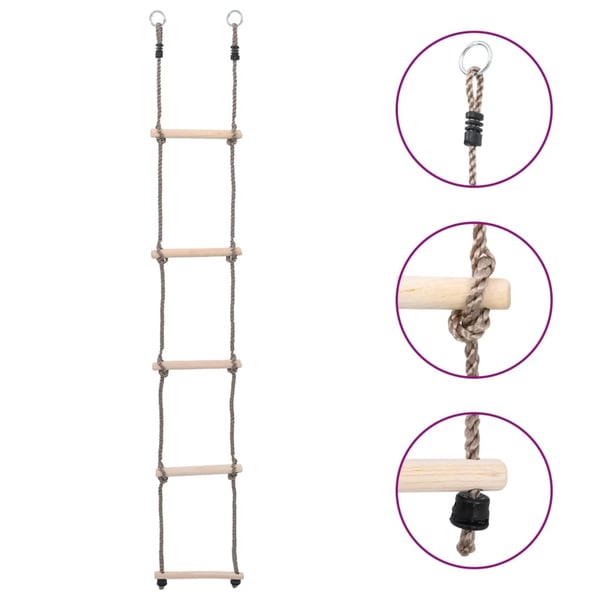 vidaXL stige med 5 trin 210 cm massivt fyrretræ