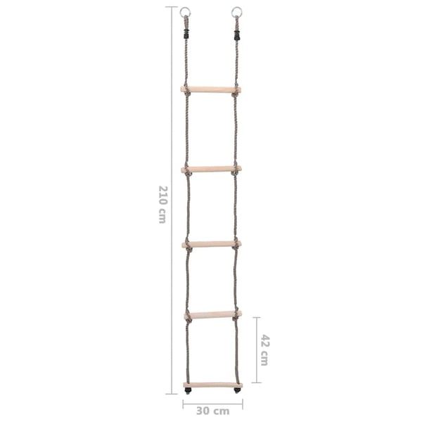 vidaXL stige med 5 trin 210 cm massivt fyrretræ