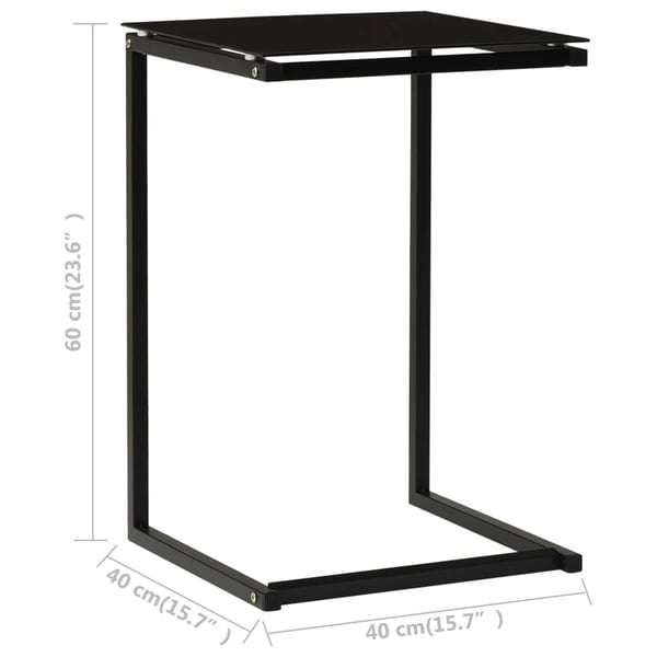 vidaXL sidebord 40x40x60 cm hærdet glas sort
