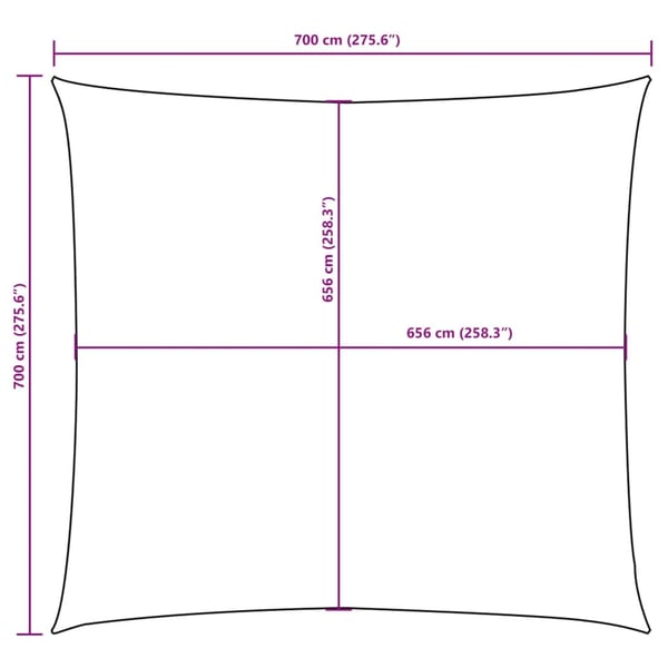 vidaXL Solseil oxfordstoff firkantet 7x7 m terrakotta