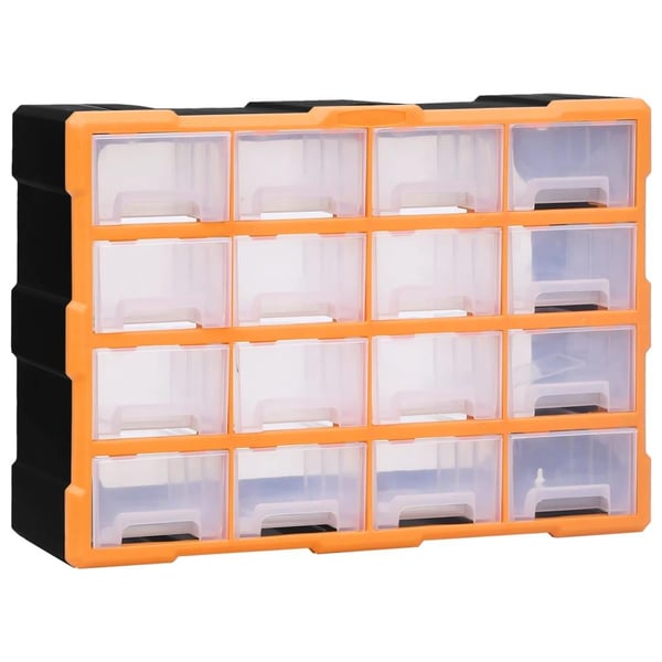 vidaXL Sortimentskap med 16 mellomstore skuffer 52x16x37 cm