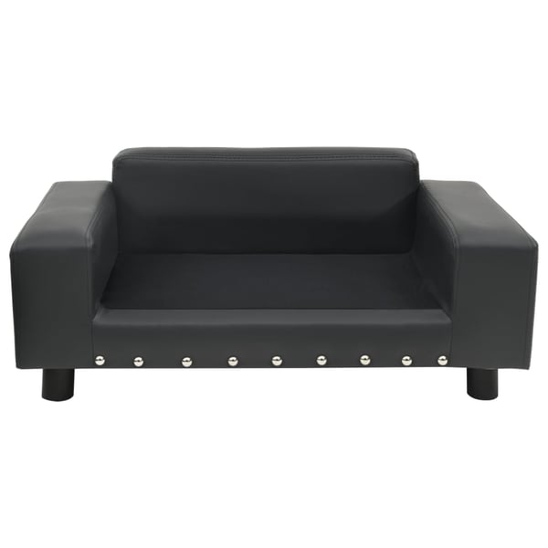 vidaXL hundesofa 81x43x31 cm plys og kunstlæder mørkegrå