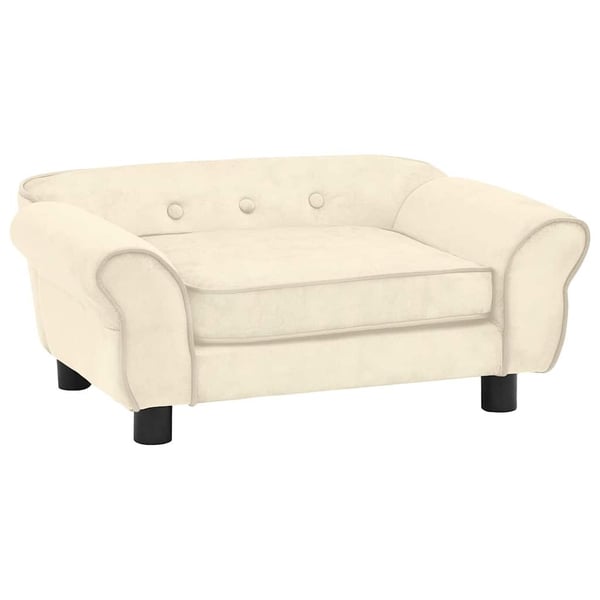 vidaXL hundesofa 72x45x30 cm plys cremefarvet