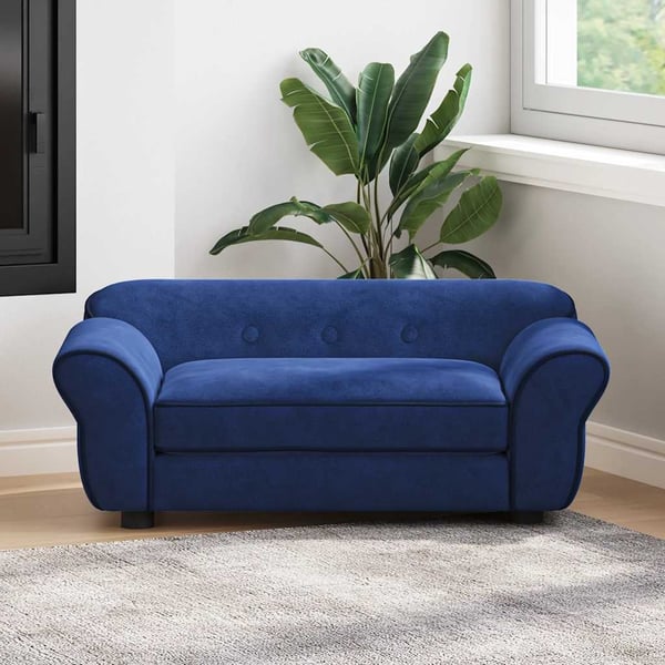 vidaXL hundesofa 72x45x30 cm plys blå