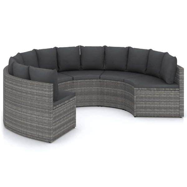 vidaXL sofasæt til haven 6 dele med hynder polyrattan grå