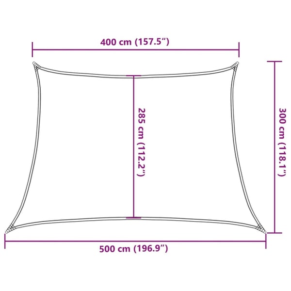 vidaXL Aurinkopurje 160 g/m² punainen 4/5x3 m HDPE