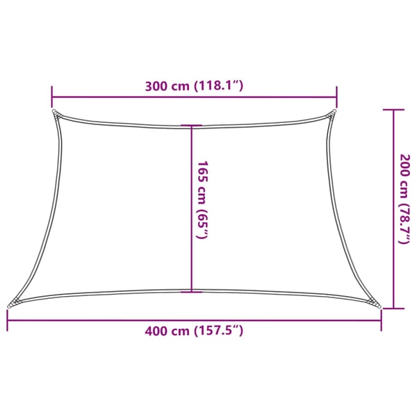 vidaXL Solseil 160 g/m² rød 3/4x2 m HDPE