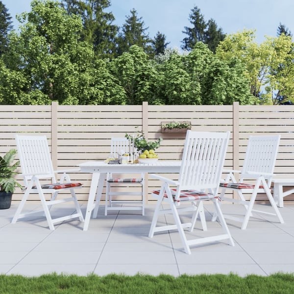 vidaXL hynder til havestol 4 stk. 50x50x3 cm oxfordstof rødternet