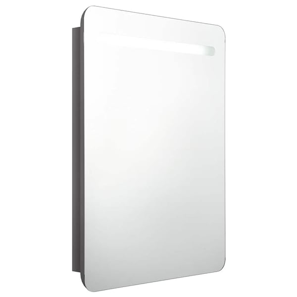 vidaXL LED-speilskap til bad blank grå 60x11x80 cm