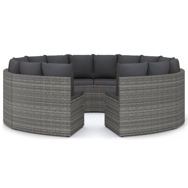 vidaXL sofasæt til haven 8 dele med hynder polyrattan grå