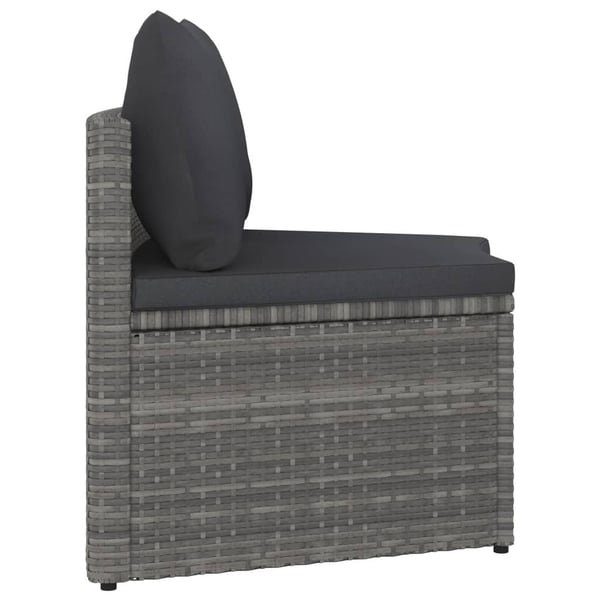 vidaXL sofasæt til haven 8 dele med hynder polyrattan grå