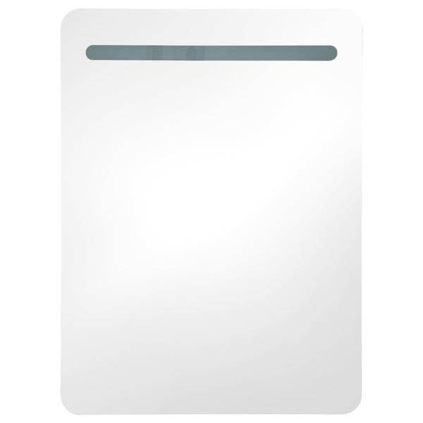 vidaXL badeværelsesskab med spejl + LED-lys 60x11x80 cm blank sort