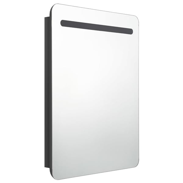 vidaXL badeværelsesskab med spejl + LED-lys 60x11x80 cm blank sort
