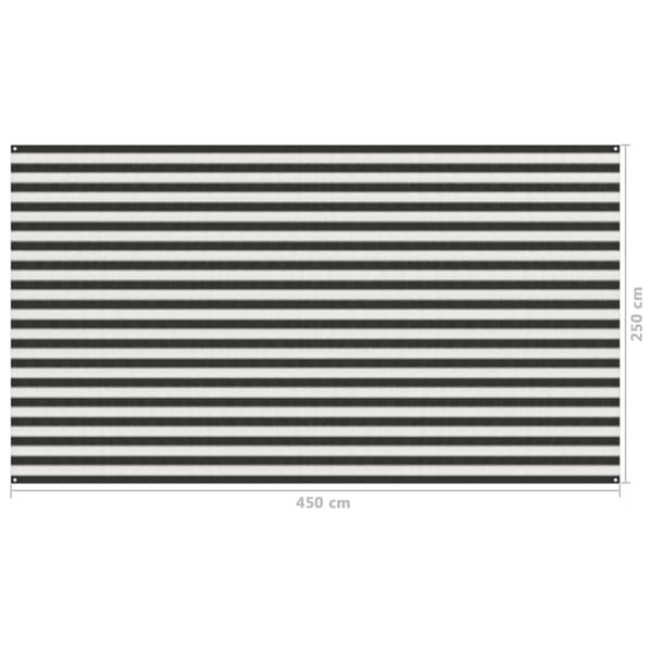 vidaXL Telttamatto 250x450 cm antrasiitti ja valkoinen