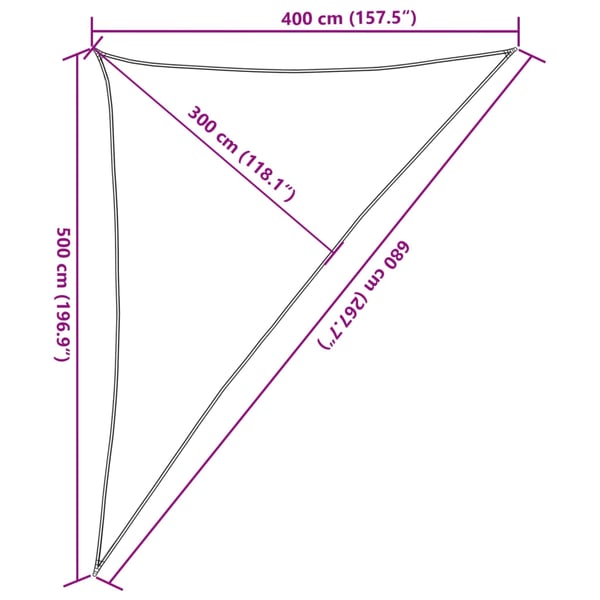 vidaXL solsejl 4x5x6,8 m 160 g/m² HDPE lysegrøn