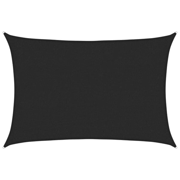 vidaXL Solseil 160 g/m² svart 2x3 m HDPE