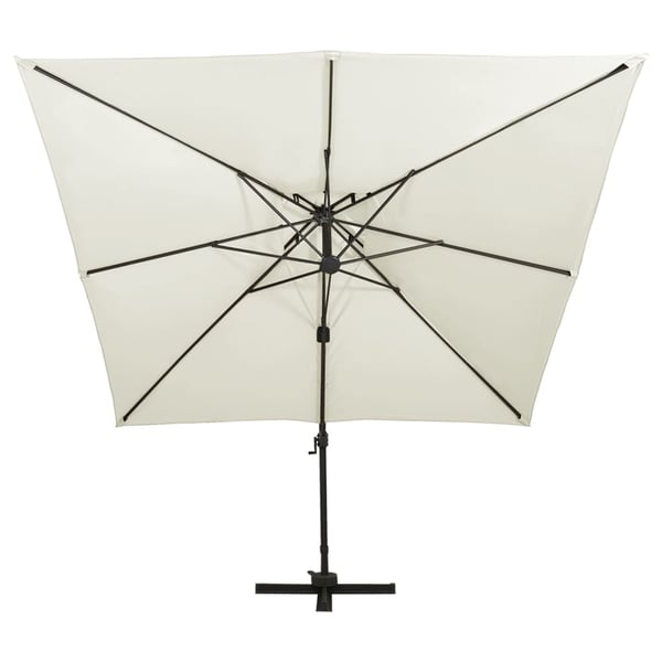 vidaXL Fritstående hageparasoll med dobbel topp 300x300 cm sand