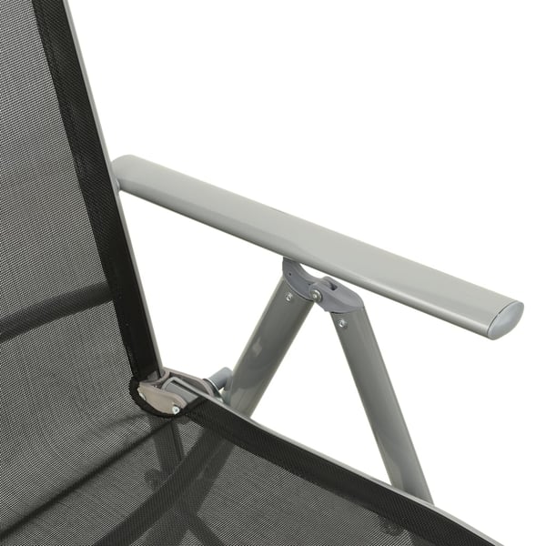 vidaXL Trädgårdsstolar justerbara 2 st textilen och aluminium silver