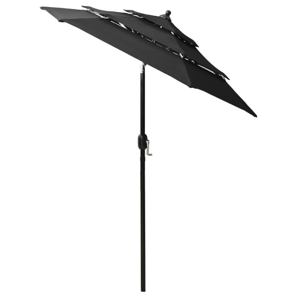 vidaXL parasol 2 m aluminiumsstang 3 niveauer sort