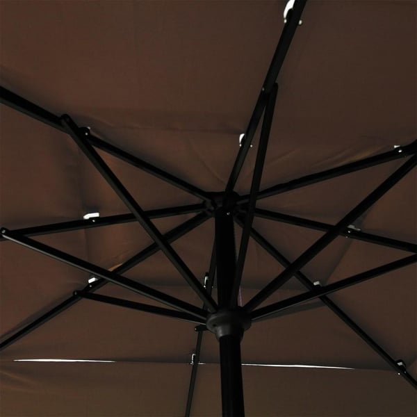 vidaXL parasol 2,5x2,5 m aluminiumsstang 3 niveauer gråbrun