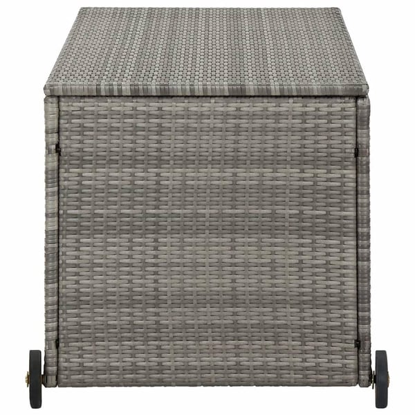 vidaXL opbevaringskasse til haven 120x65x61 cm polyrattan lysegrå