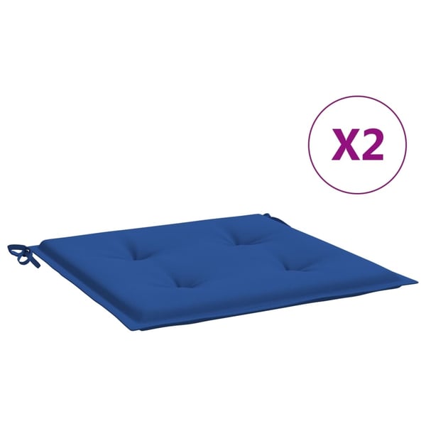 vidaXL hynder til havestol 2 stk. 50x50x3 cm oxfordstof kongeblå