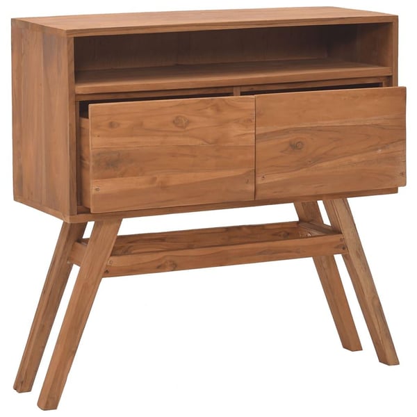 vidaXL Avlastningsbord 80x30x80 cm massiv teak