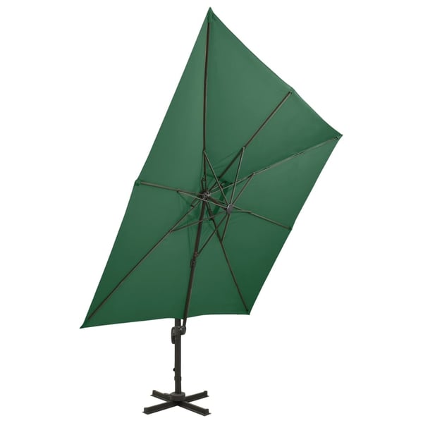 vidaXL Hengende hageparasoll med dobbel topp 300x300 cm sand