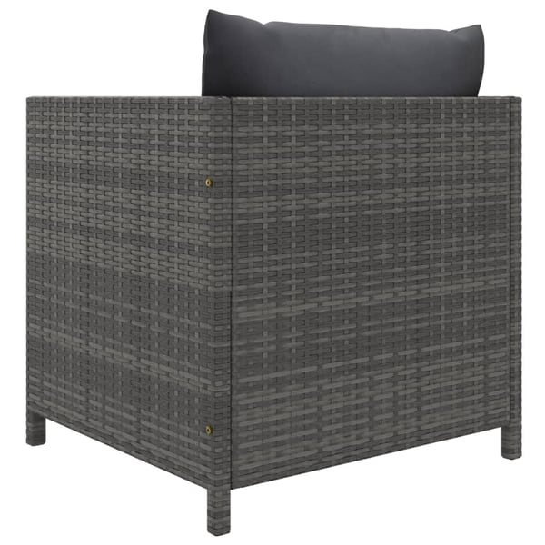 vidaXL havesofasæt 4 dele med hynder polyrattan grå