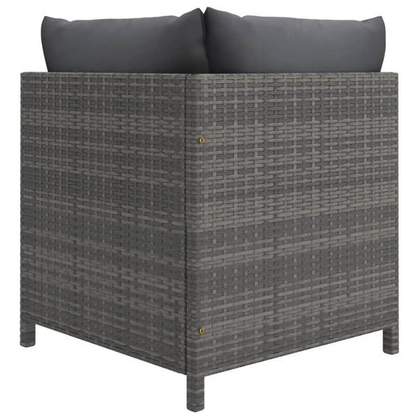 vidaXL havesofasæt 4 dele med hynder polyrattan grå