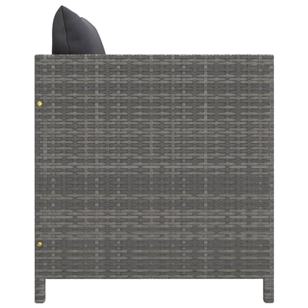 vidaXL havesofasæt 4 dele med hynder polyrattan grå
