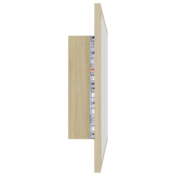 vidaXL LED-badespeil sonoma eik 60x8,5x37 cm akryl