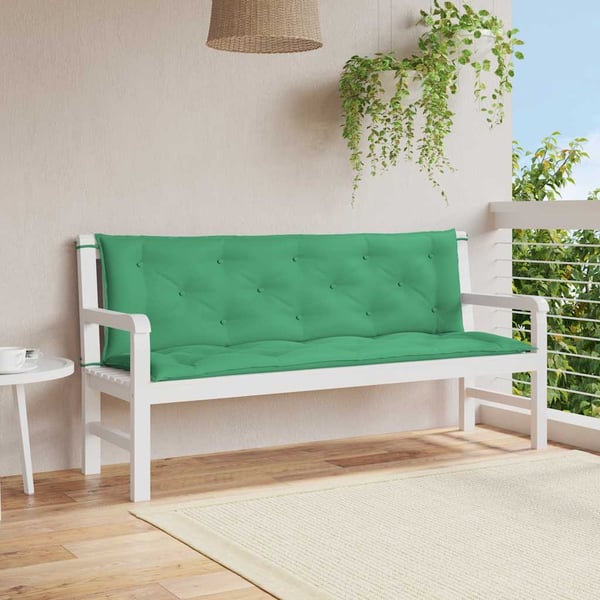 vidaXL hynder til havebænk 2 stk. 150x50x7 cm oxfordstof grøn
